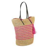 Striped Raffia Beach Bag