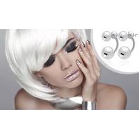 Sterling Silver Plated High Polish Ball Front-to-Back Earrings