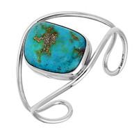 sterling silver turquoise unique style cuff bangle