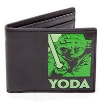 Star Wars Master Yoda Bifold Wallet Coin Pouch, 12 cm, Black