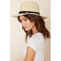 stitched straw fedora