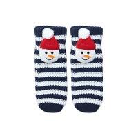 stripe snowman slipper socks