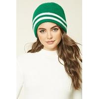 Striped Ribbed Knit Beanie