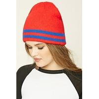 Striped Ribbed Knit Beanie