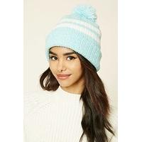 Striped Pom-Pom Beanie