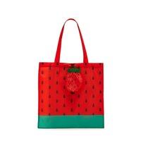 Strawberry Print Pop-Out Tote Bag
