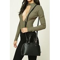 Structured Faux Leather Satchel