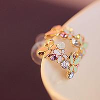 stud earrings crystal gold plated simulated diamond rainbow jewelry pa ...