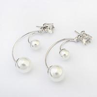 Stud Earrings Pearl Imitation Pearl Alloy Fashion Silver Jewelry 1 pair