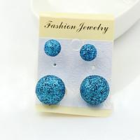 Stud Earrings Platinum Plated Gold Plated Alloy Fashion Yellow Pink Royal Blue Jewelry 1set