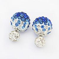 stud earrings rhinestone alloy fashion black dark blue red blue jewelr ...