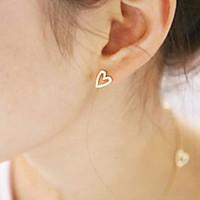 Stud Earrings Alloy Heart Heart Gold Silver Jewelry Party Daily