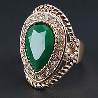 Statement Rings Cubic Zirconia Alloy Fashion Bohemian Red Green Jewelry Party 1pc