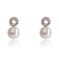 stud earrings hoop earrings pearl crystal rhinestone silver plated gol ...
