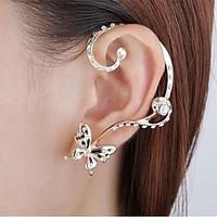 Stud Earrings Ear Cuffs Alloy Simulated Diamond Golden Jewelry Party Daily 1pc