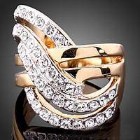 statement rings cubic zirconia gold plated simulated diamond 24k plate ...
