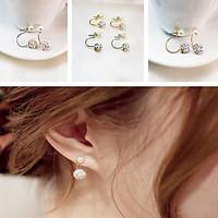 Stud Earrings Pearl Rhinestone Ceramic Alloy Classic Silver Golden Jewelry Party Daily Casual