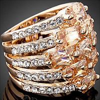 Statement Rings Zircon Cubic Zirconia Alloy Fashion Statement Jewelry Screen Color Jewelry Party 1pc