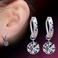 stud earrings sterling silver alloy zircon simulated diamond birthston ...