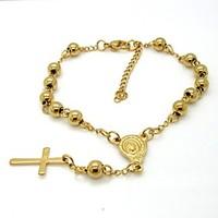 Stainless Steel Cross Charm Prayer Beads Bracelets