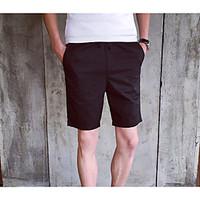 Straight Chinos Pants, Going out Simple Solid High Rise Drawstring Cotton Micro-elastic Summer