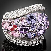 Statement Rings Alloy Cubic Zirconia Simulated Diamond Fashion Screen Color Jewelry Party 1pc