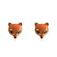 Stud Earrings Gold Plated Fashion White Orange Blue Jewelry Party Daily Casual 2pcs