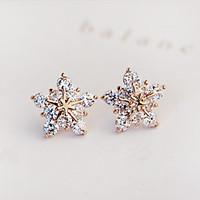 Stud Earrings Zircon Cubic Zirconia Simulated Diamond Fashion Star Silver Golden Jewelry Party Daily Casual 1 pair