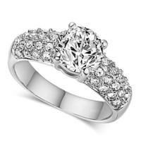 statement rings crystal simulated diamond alloy classic jewelry weddin ...