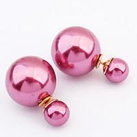 Stud Earrings Pearl Alloy Fashion White Black Red Blue Pink Jewelry Party Daily