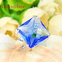 statement rings silver topaz fashion jewelry party 1pc