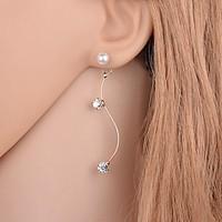 stud earrings crystal pearl rhinestone simulated diamond alloy gold si ...