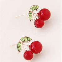 Stud Earrings Fashion White Red Green Jewelry Party Daily Casual 1 pair