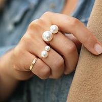 Statement Rings Pearl Alloy Adjustable Fashion Gold Silver Jewelry Party 1pc