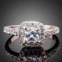 Statement Rings Zircon Cubic Zirconia Simulated Diamond Alloy Fashion Gold Silver Jewelry Wedding Party Engagement 1pc
