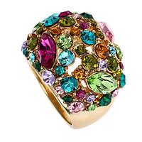 Statement Rings Rose Gold Rhinestone 18K gold Alloy Fashion Statement Jewelry Screen Color Jewelry Party 1pc