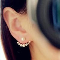 stud earrings front back earrings simple style fashion imitation pearl ...