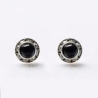 Stud Earrings Pearl Crystal Rhinestone Simulated Diamond White Black Jewelry Wedding Party Daily Casual Sports 2pcs