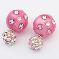 stud earrings lady girls euramerican fashion adorable rhinestone boll  ...