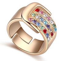 Statement Ring Austrian Crystal Movie Gift Jewelry New Euramerican Classic Luxury Gold Rhinestone Lady Party