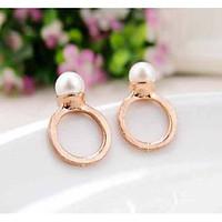 stud earrings pearl imitation pearl alloy golden jewelry party daily c ...