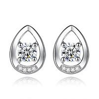 Stud Earrings Basic Waterdrop Sterling Silver Jewelry For Wedding Party Daily Casual 1 pair