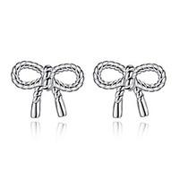 Stud Earrings Bow Sterling Silver Jewelry For Wedding Party Daily Casual 1 pair