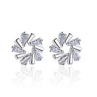 stud earrings aaa cubic zirconia flowers sterling silver jewelry for w ...