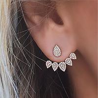 Stud Earrings Rhinestone Euramerican Fashion Alloy Teardrop Jewelry For Party Daily 1 Pair