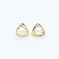 Stud Earrings Crystal Pearl Imitation Pearl Rhinestone Gold Plated 18K gold Simulated Diamond Fashion Gold Silver Jewelry 2pcs