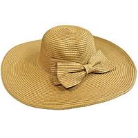 Straw Hat Bow Men Summer Cap Wide Brim Hawaii Folding Soft Sun Hat Casual Foldable Brimmed Beach Hats