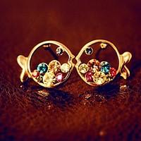 Stud Earrings Drop Earrings Cubic Zirconia Platinum Plated Alloy Fashion Gold Jewelry 1set