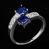 Statement Rings Zircon Cubic Zirconia Gem Simulated Diamond Fashion Blue Jewelry Wedding Party Daily Casual Sports 1pc