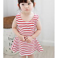 Stripes Summer 2017 Girls Children\'s Clothes Baby Sleeveless Vest Dress Skirt